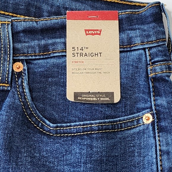 NWT Levi’s 514 Straight Jeans Mens 32x32  Blue Medium Wash - Picture 6 of 6